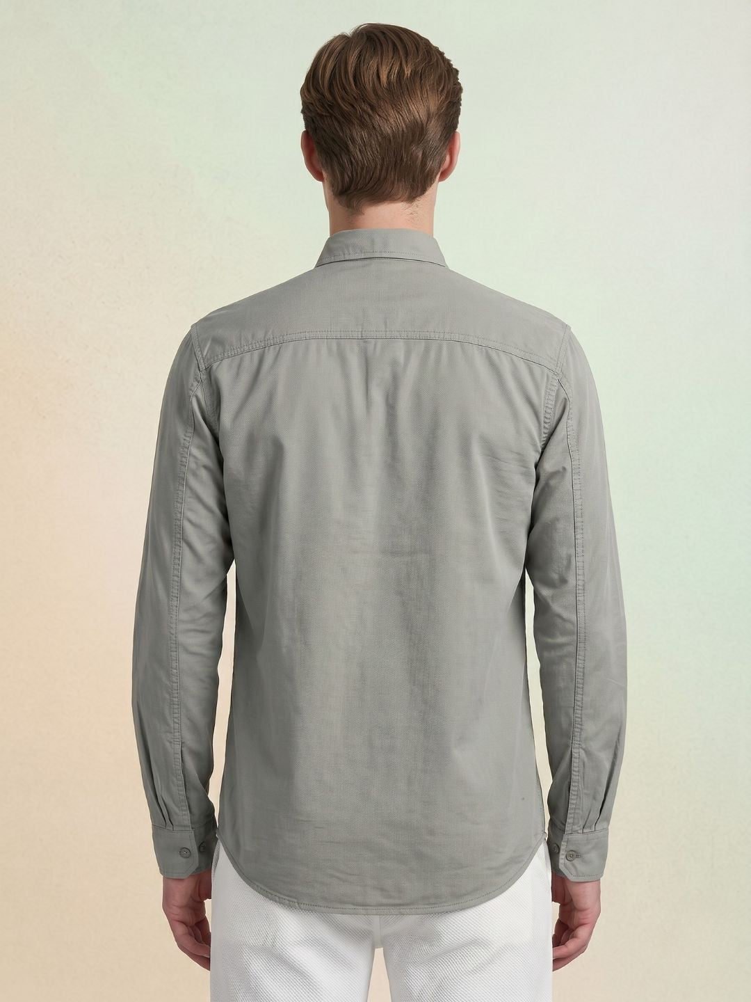 Iconic Men Green Solid Regular Fit Shirt