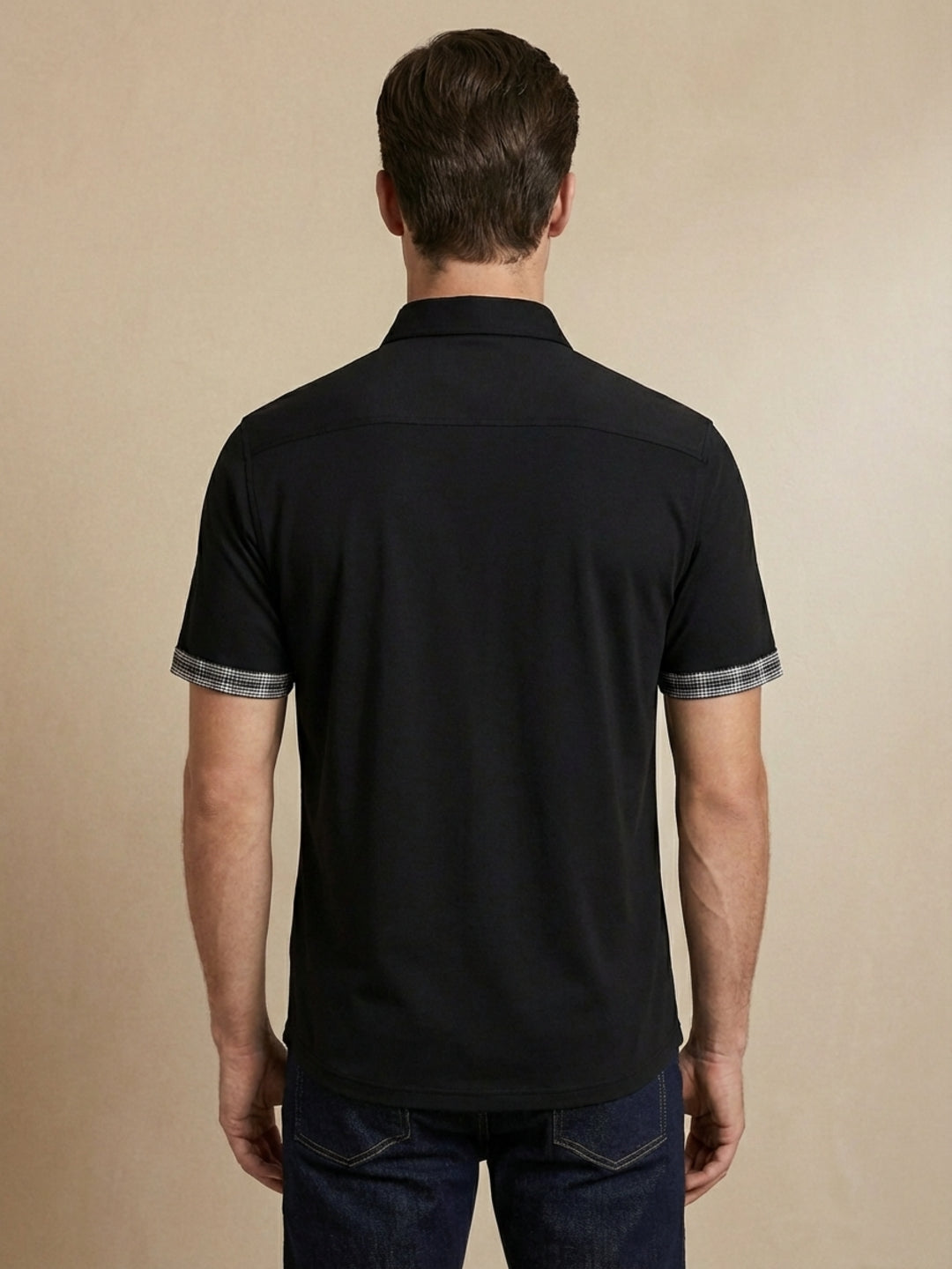 Iconic Men Black Cotton Shirt