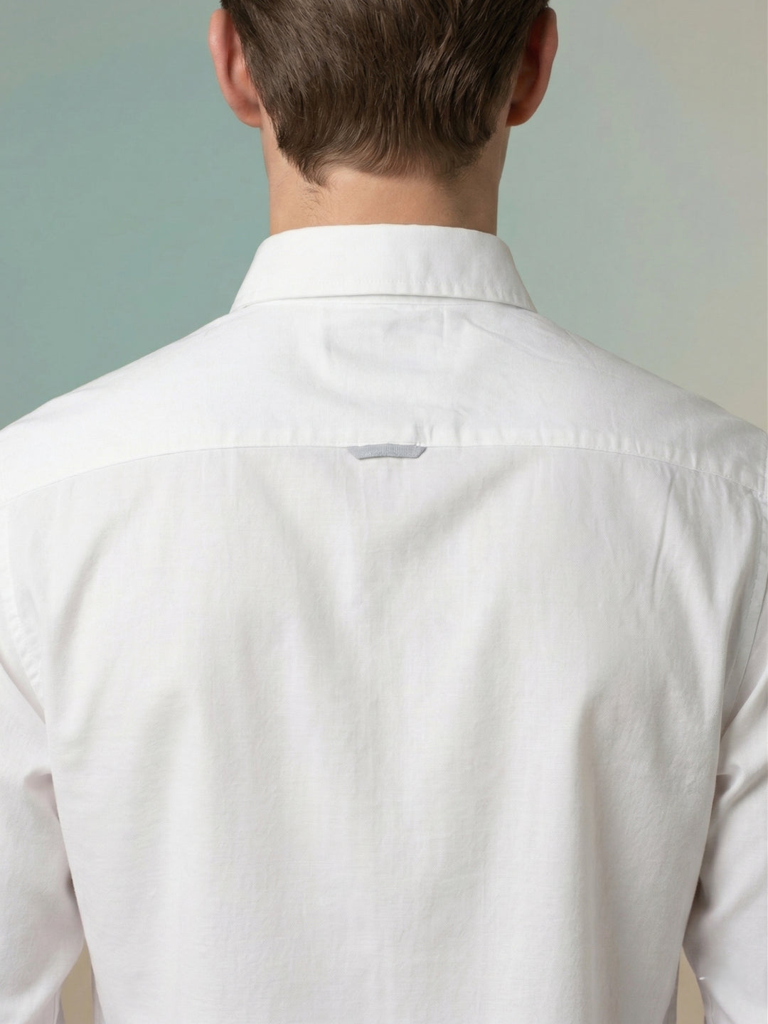 Iconic Men White Cotton Asymmetric Colourblocked Shirt