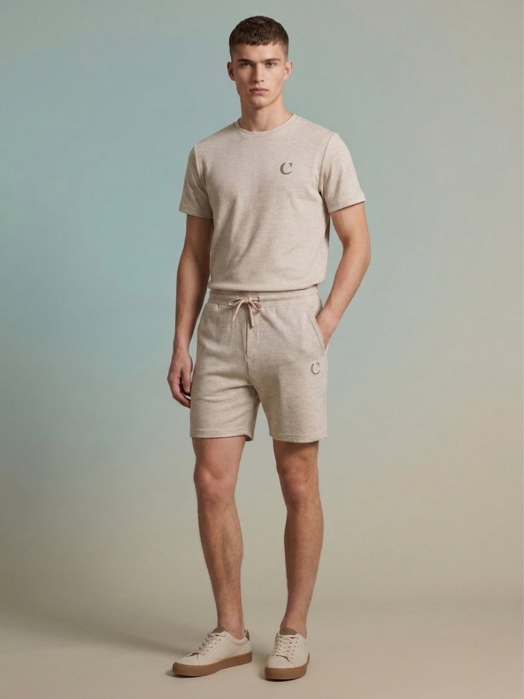 Iconic Men Beige Solid Regular Fit Shorts