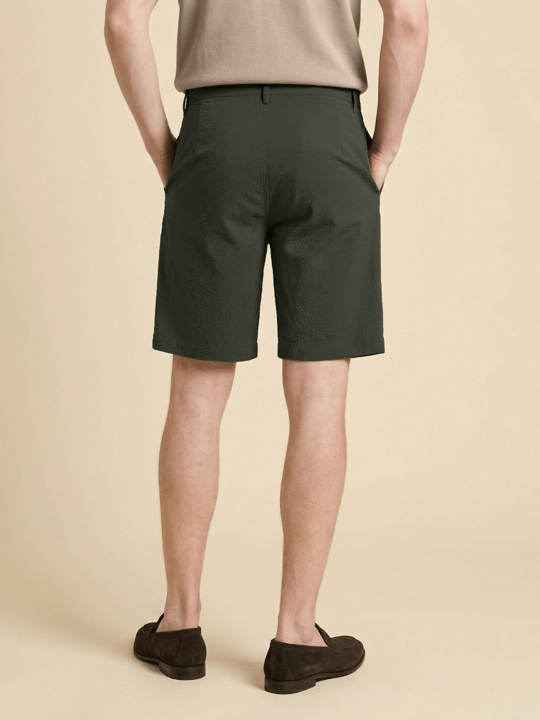 Iconic Men Green Solid Mid Rise Shorts