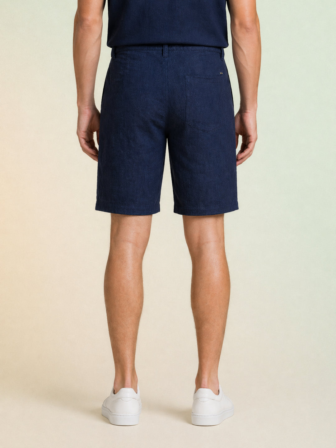 Iconic Blue Cotton Textured Men Shorts