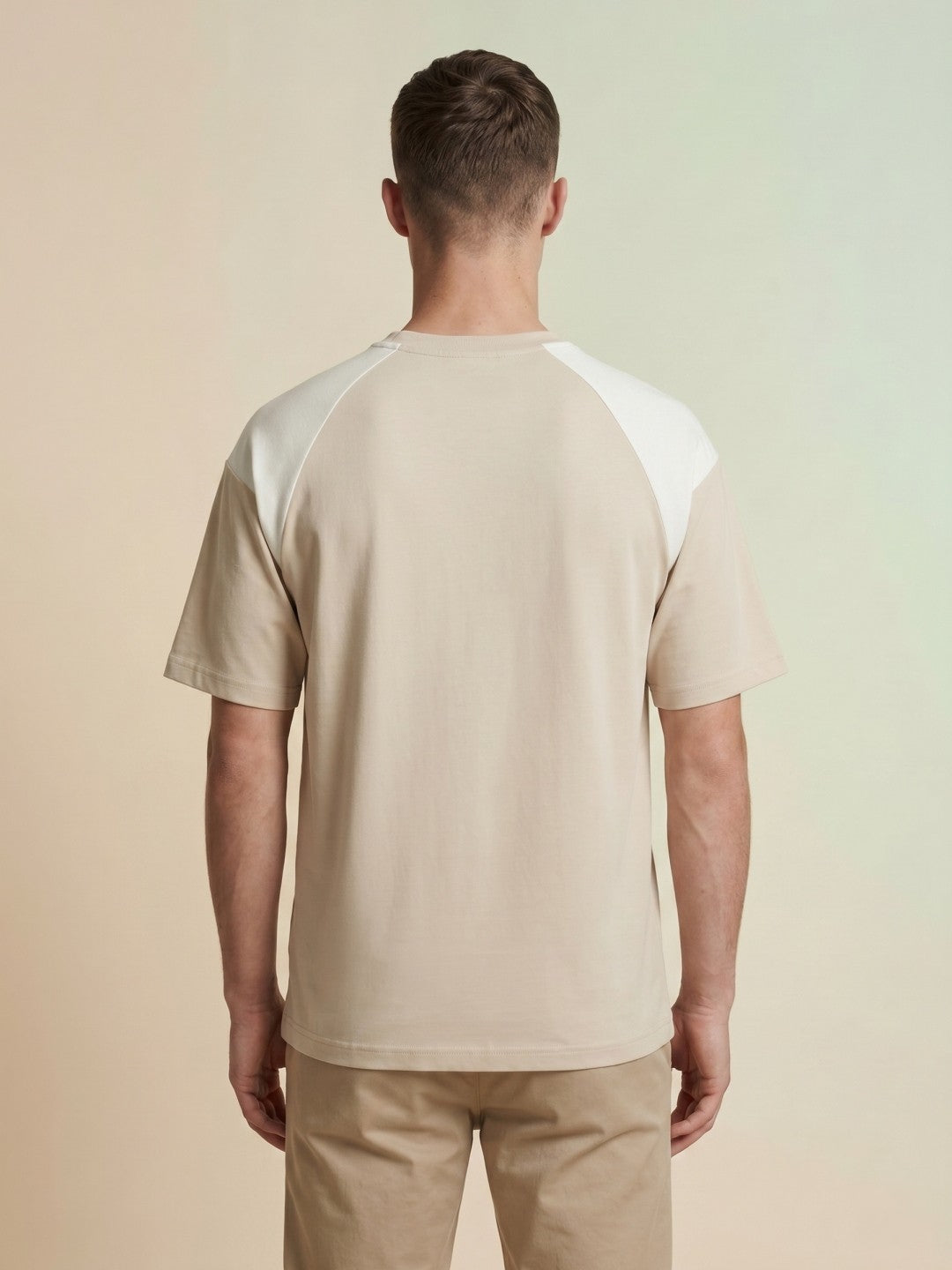 Iconic White Colorblocked Men Oversized T Shirt