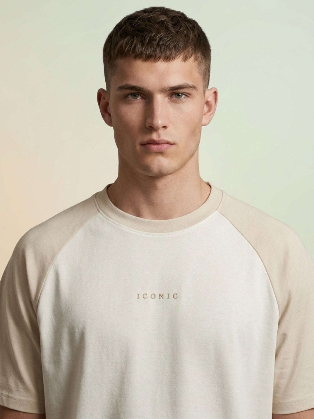 Iconic White Colorblocked Men Oversized T Shirt