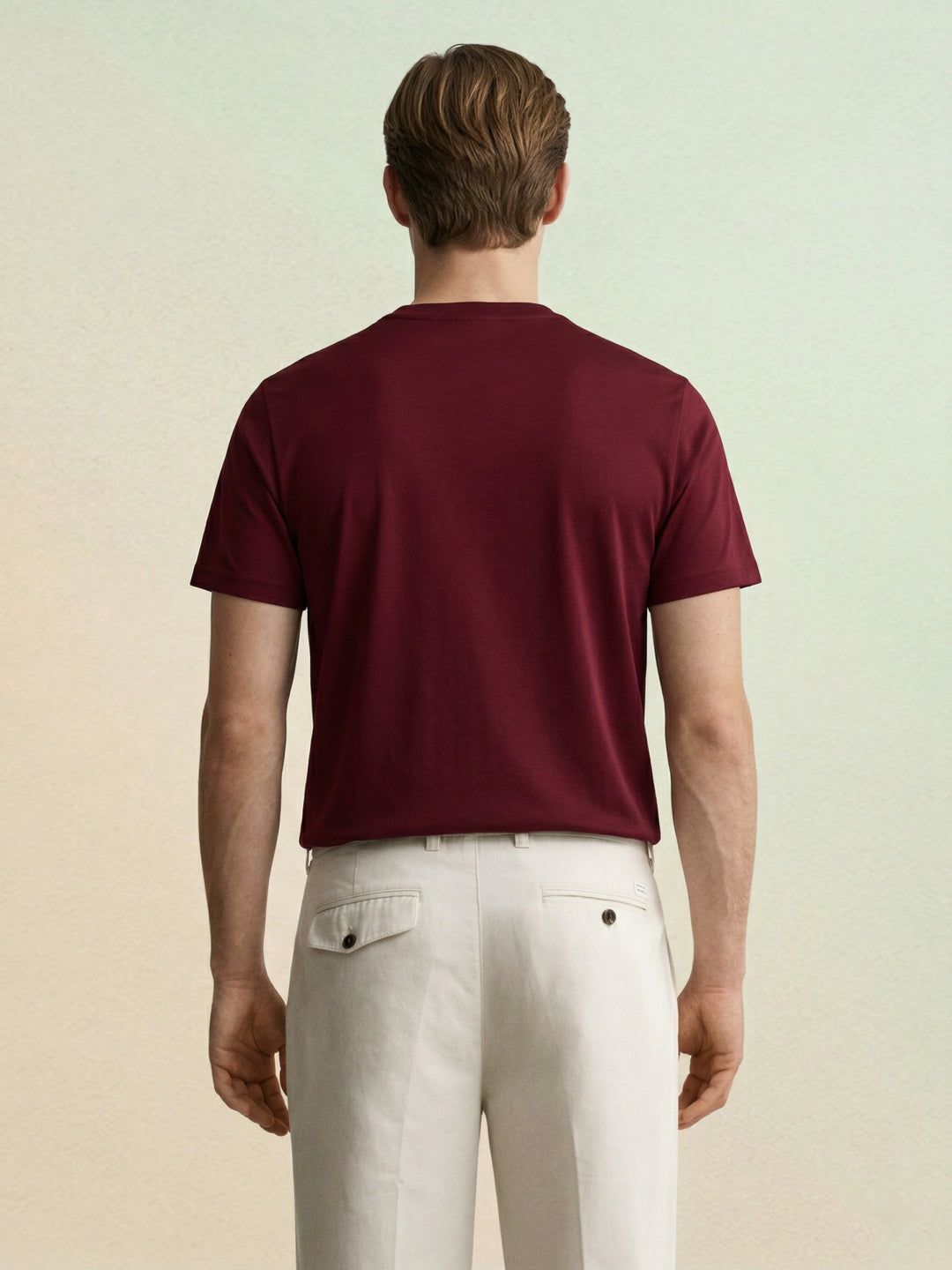 Iconic Men Cotton Maroon Solid T-Shirt