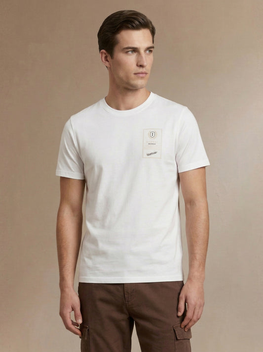 Iconic Men White Cotton Graphic T-Shirt