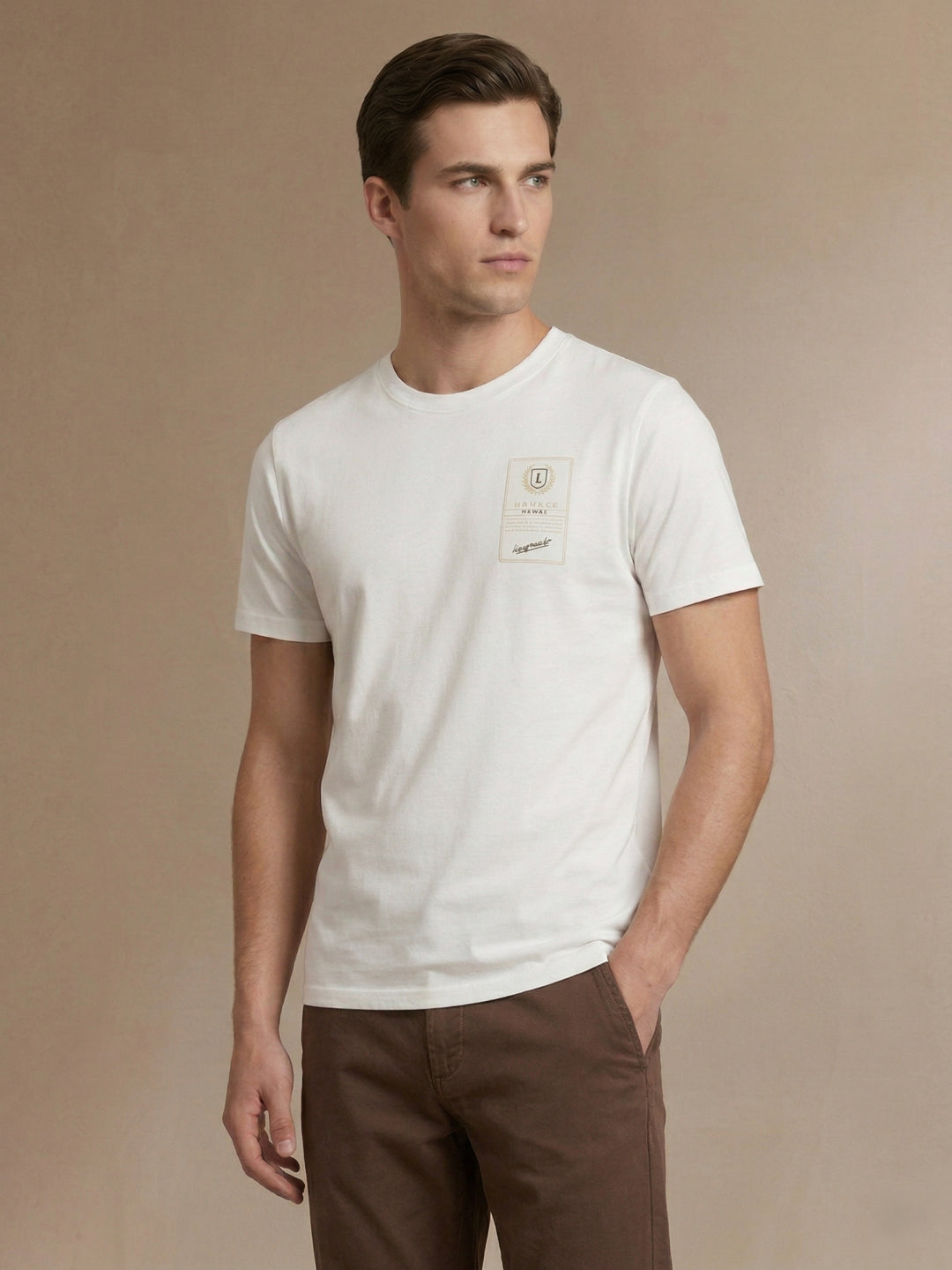 Iconic Men White Cotton Graphic T-Shirt