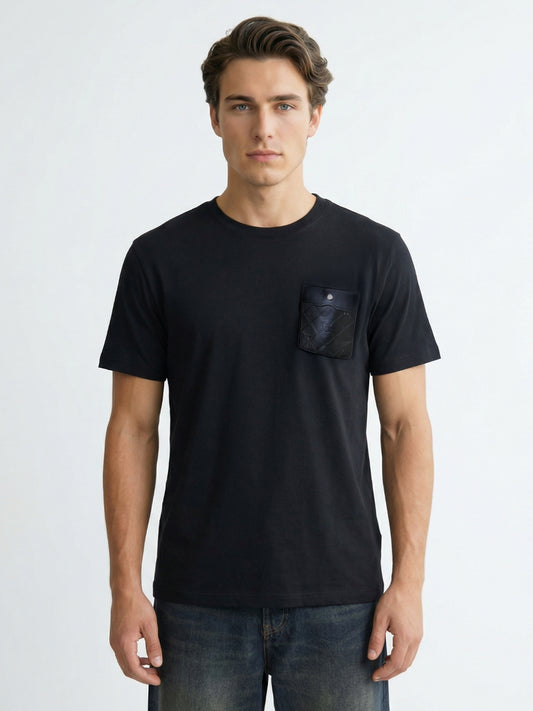 Iconic Mens Black Pure Cotton T-Shirt