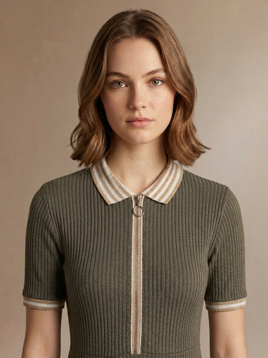 Iconic Green Textured Women Dress