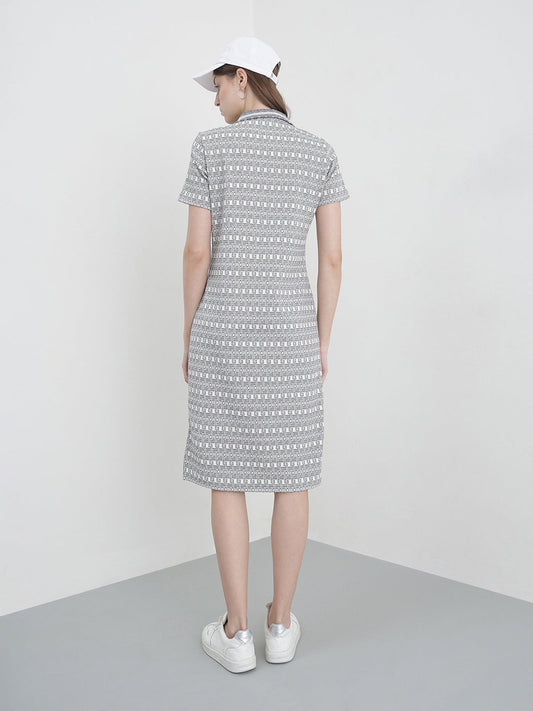 ICONIC Women Grey Printed Dress