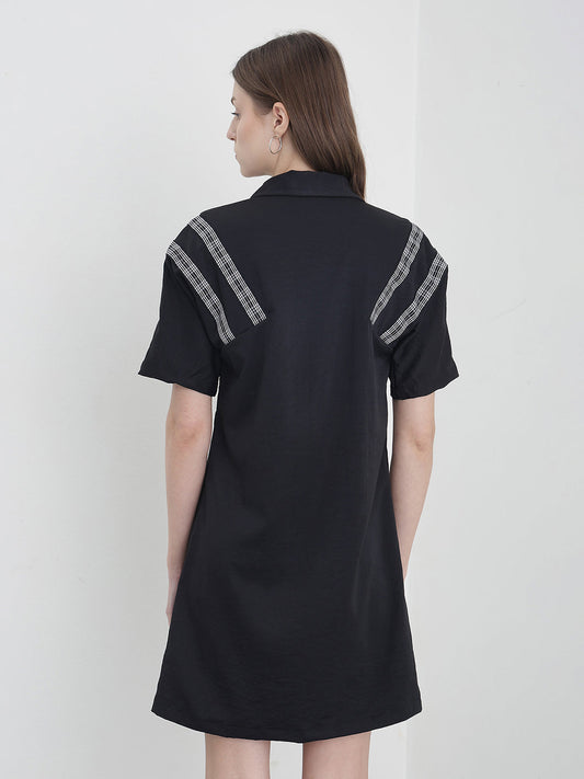 ICONIC Women Black Solid Dress