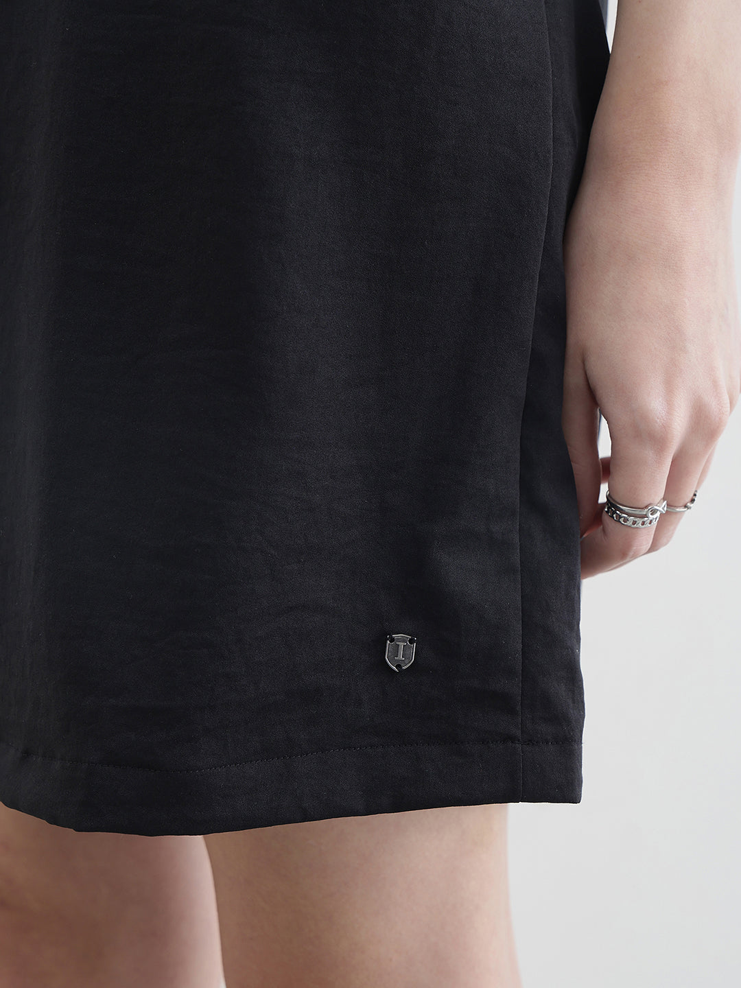 ICONIC Women Black Solid Dress