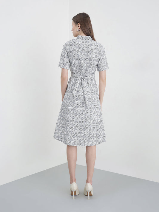 ICONIC Women White Printed Dress