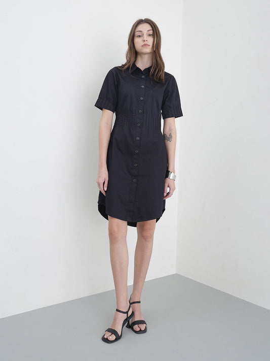 ICONIC Women Black Solid Dress