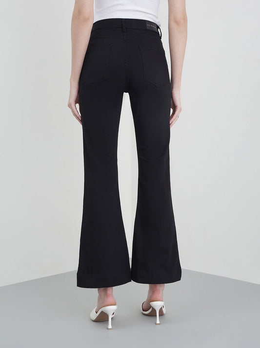 ICONIC Women Black Solid Bootcut Fit Jeans