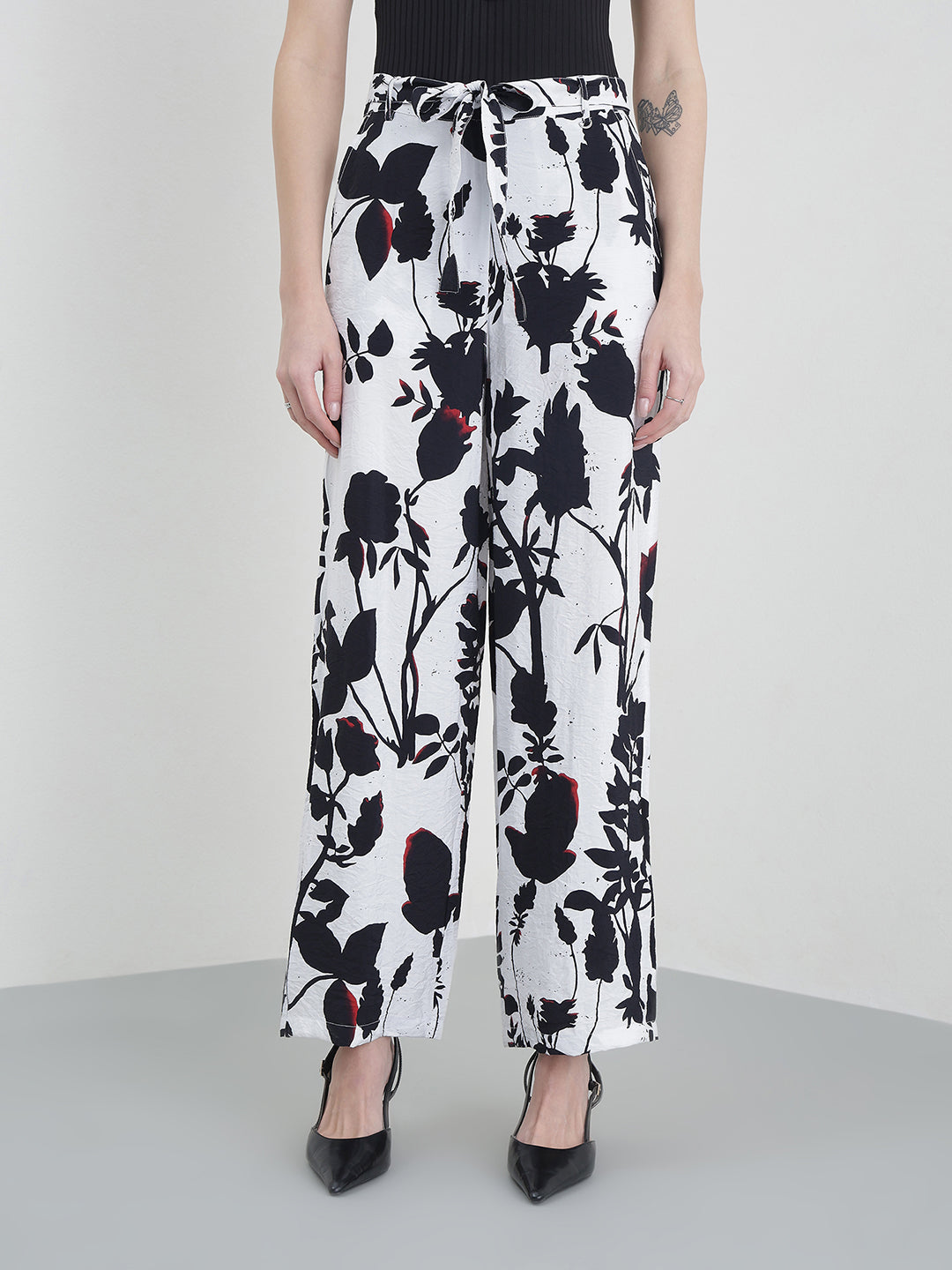 ICONIC Women Black Printed Pants