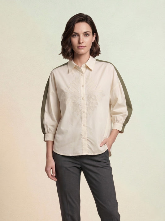 Iconic Green Cotton Women Regular Fit Shirts