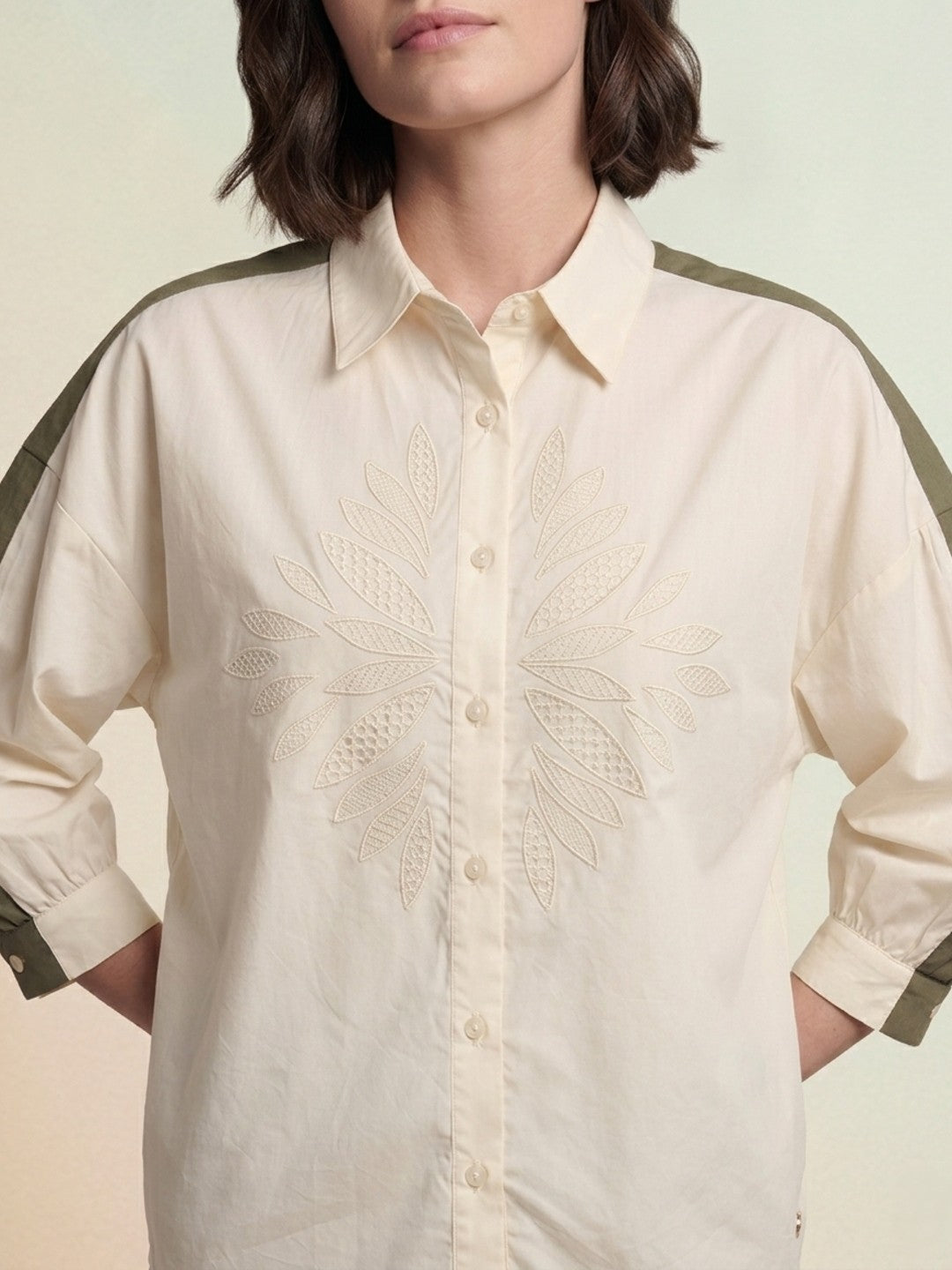 Iconic Green Cotton Women Regular Fit Shirts