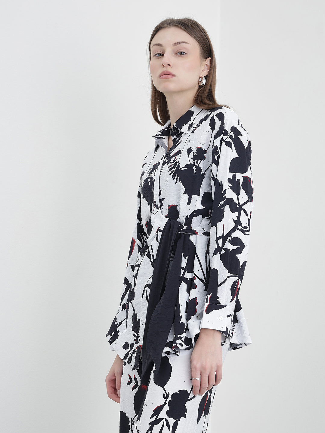 ICONIC Women Black Printed Shirt