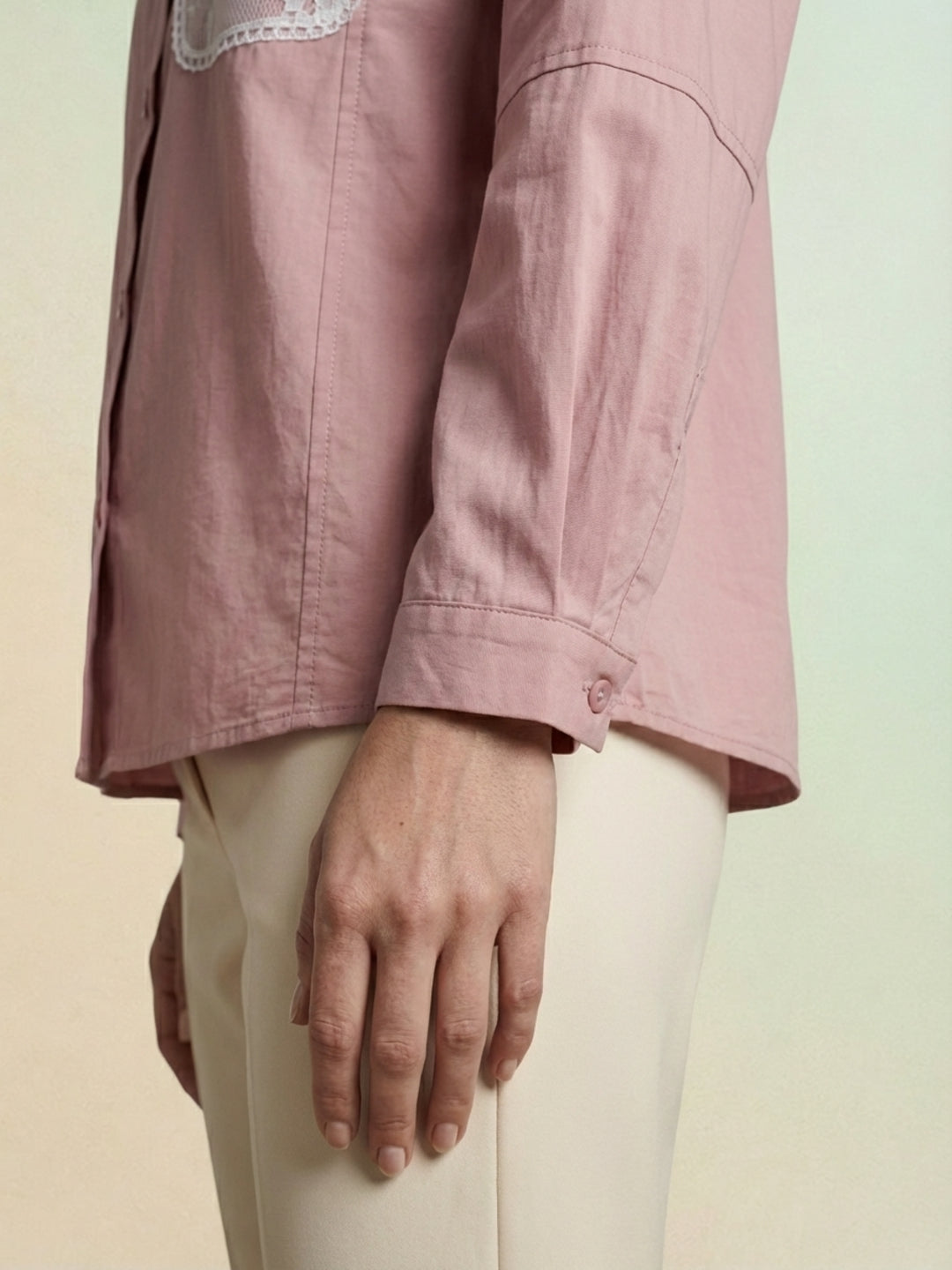 Iconic Women Pink Cotton Shirt