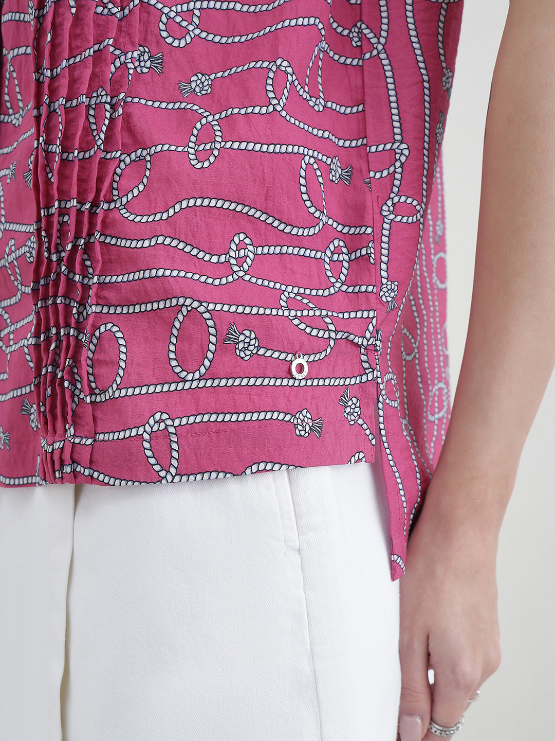 ICONIC Women Pink Printed Shirt