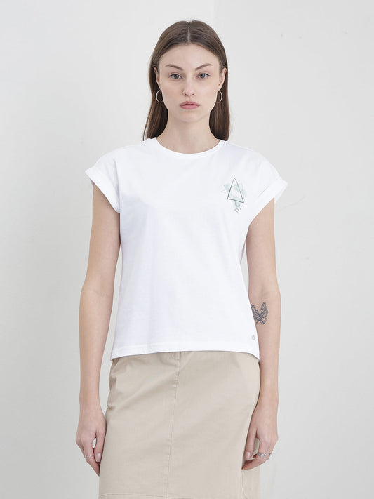 ICONIC Women White Graphic T-Shirt
