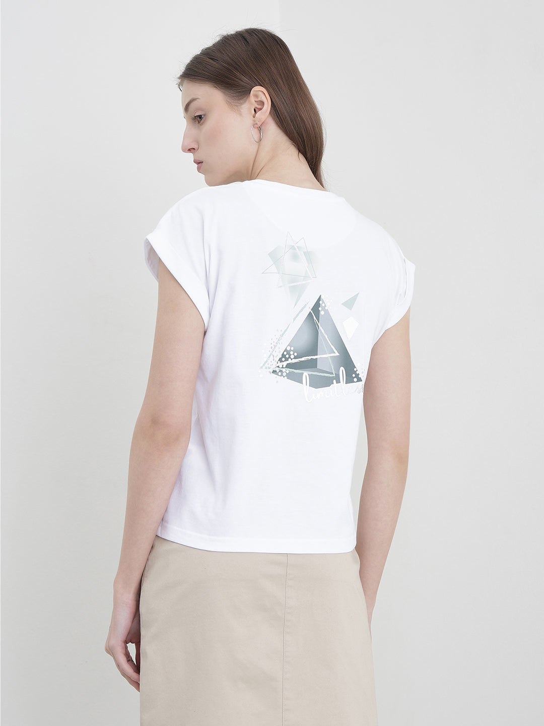 ICONIC Women White Graphic T-Shirt
