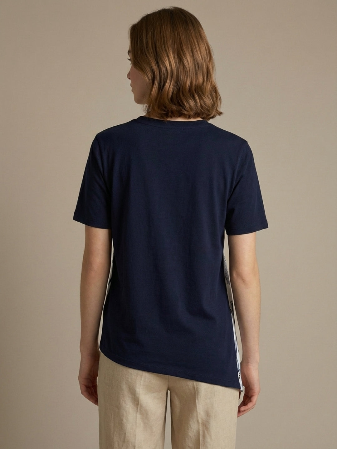 Iconic Women Blue Printed Loose Fit T-Shirt