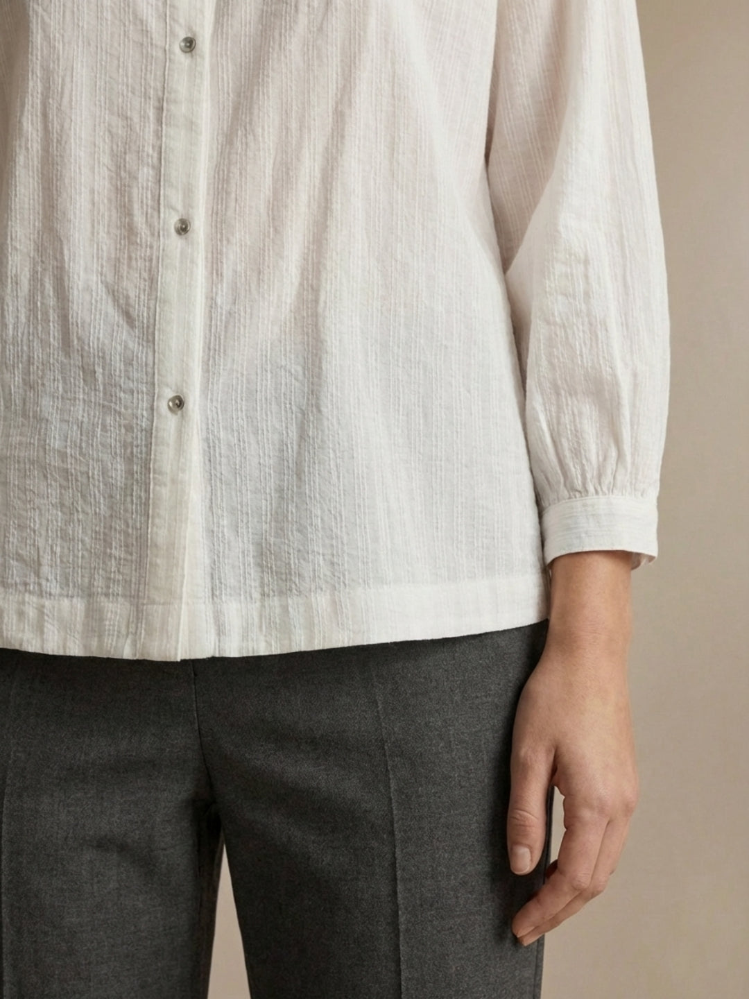 Iconic Women White Striped Structured Top