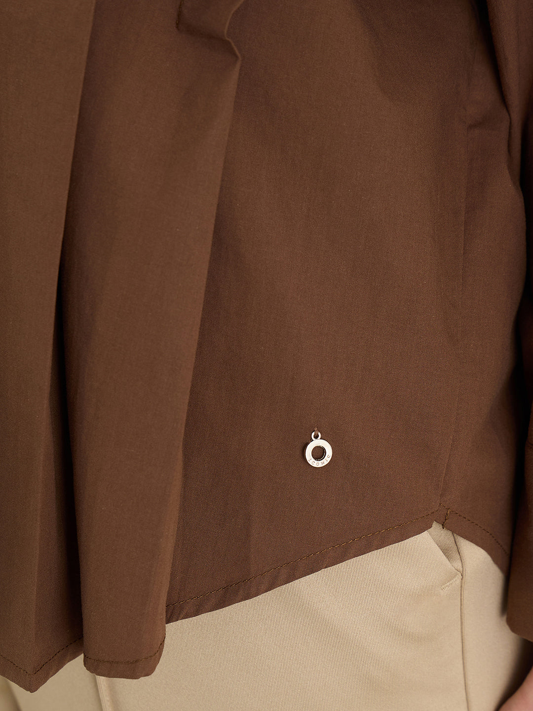 Iconic Women Brown Shirt Collar Top