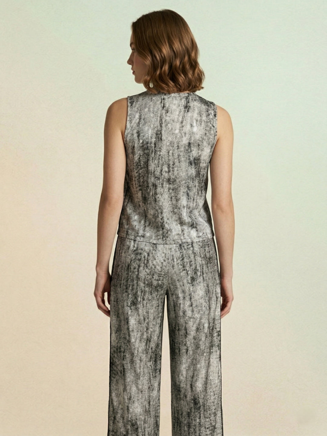 Iconic Women Grey Abstract Regular Fit Pure Cotton Top