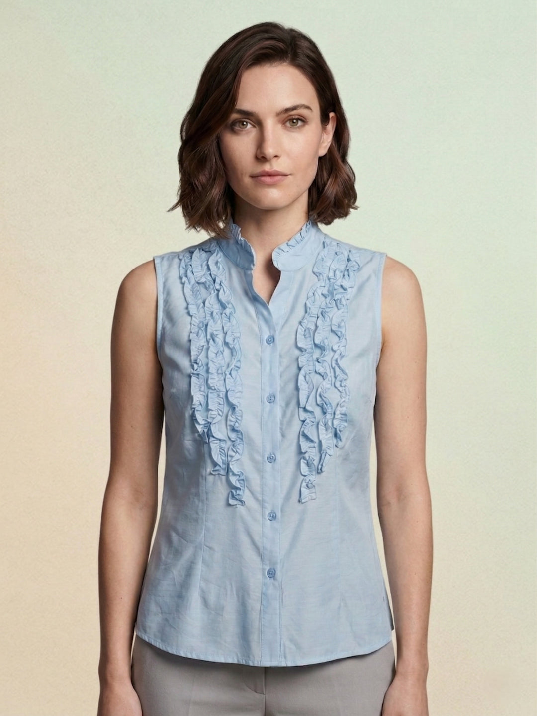Iconic Women Blue Solid Regular Fit Top