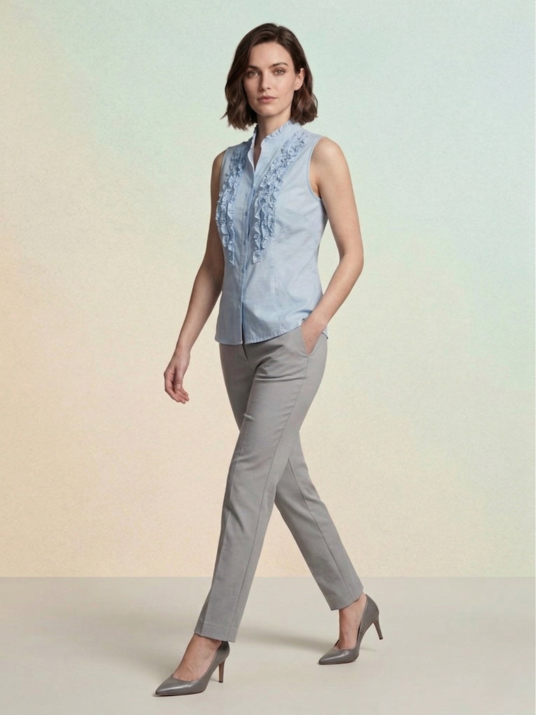 Iconic Women Blue Solid Regular Fit Top