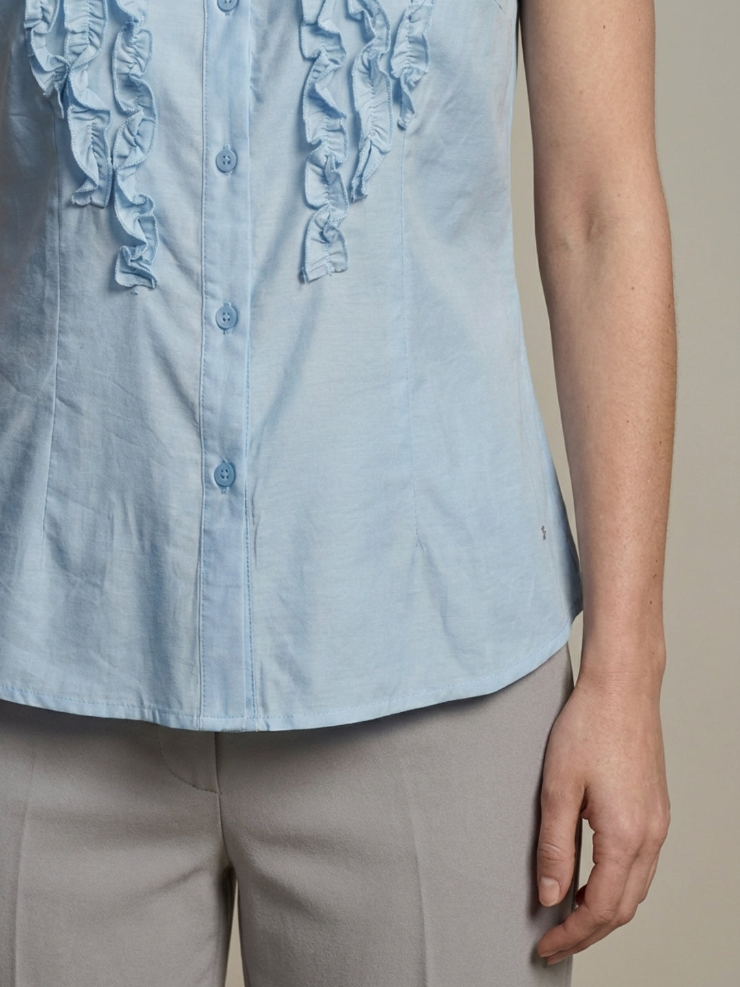 Iconic Women Blue Solid Regular Fit Top