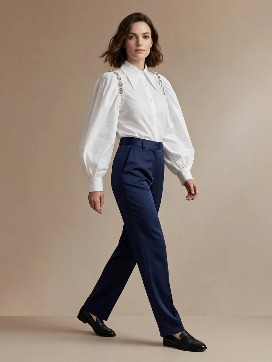 Iconic Women White Solid Loose Fit Shirt