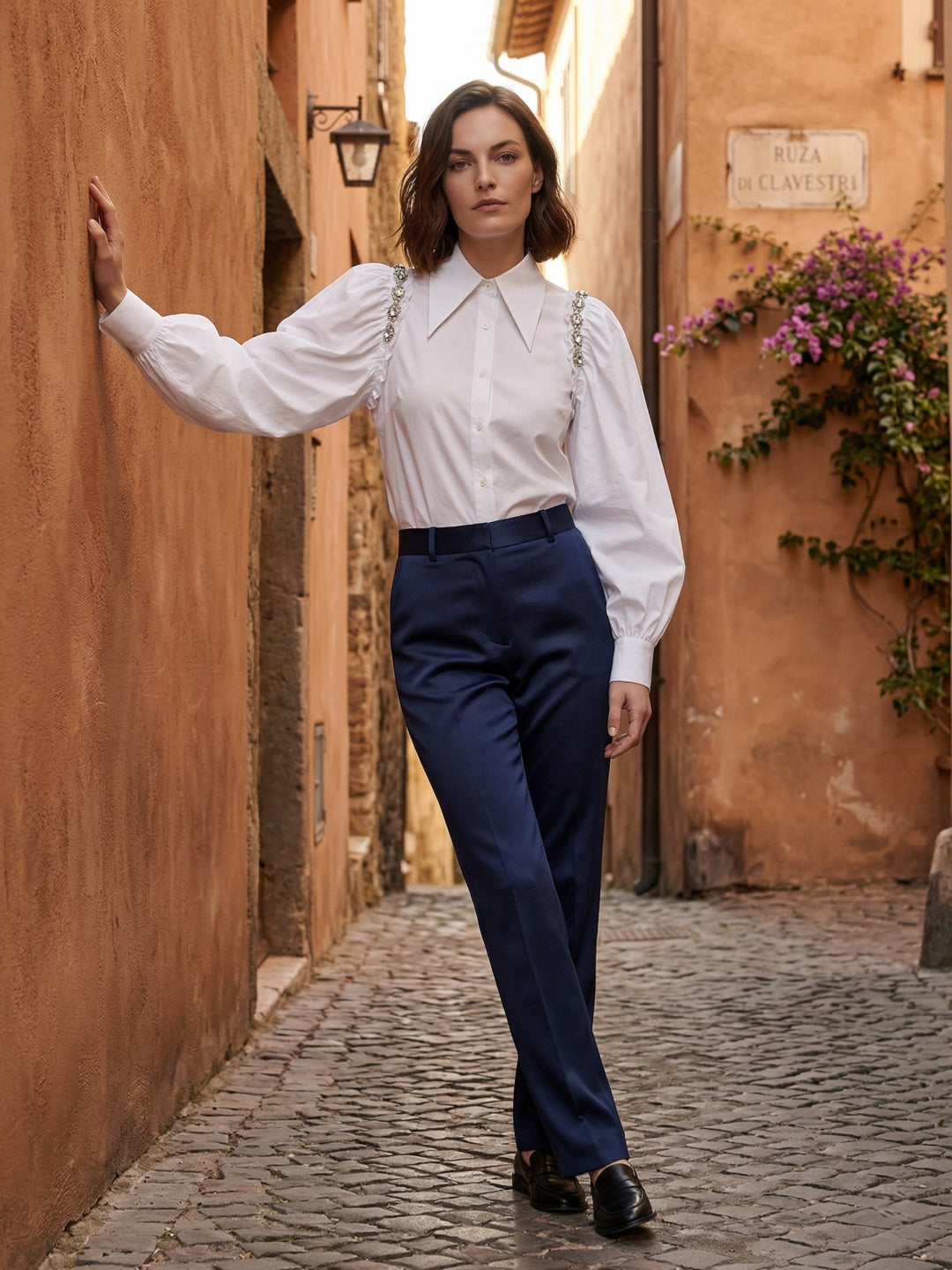 Iconic Women White Solid Loose Fit Shirt