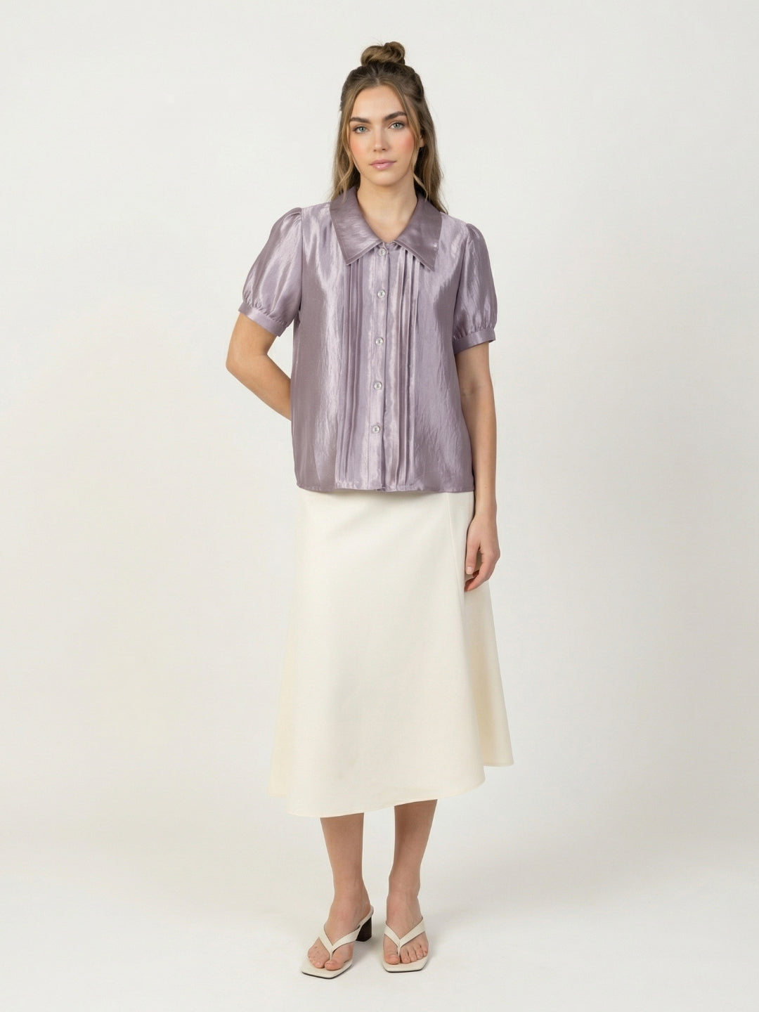 Iconic Women Purple Solid Shirt