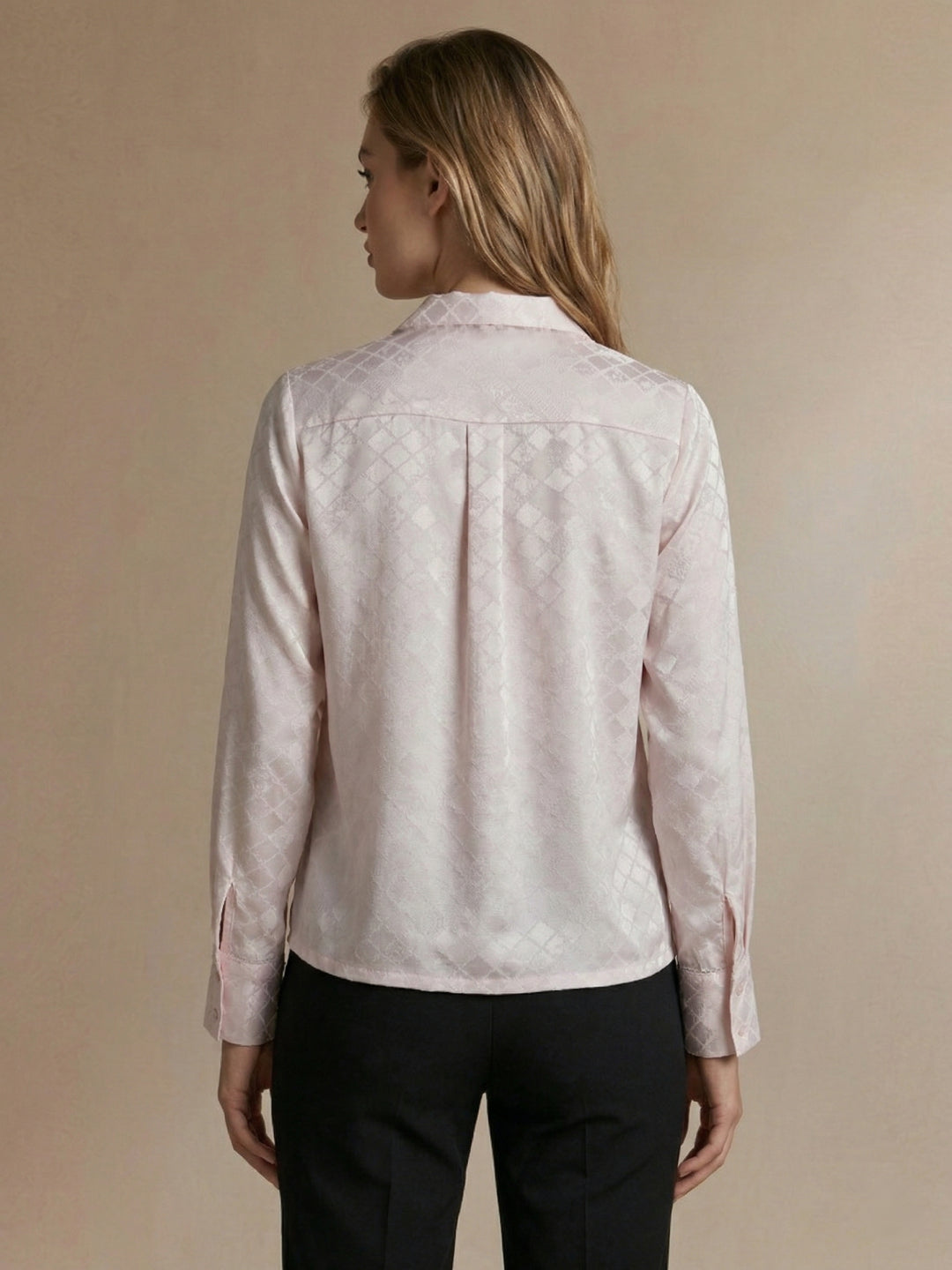 Iconic Women Pink Jacquard Top