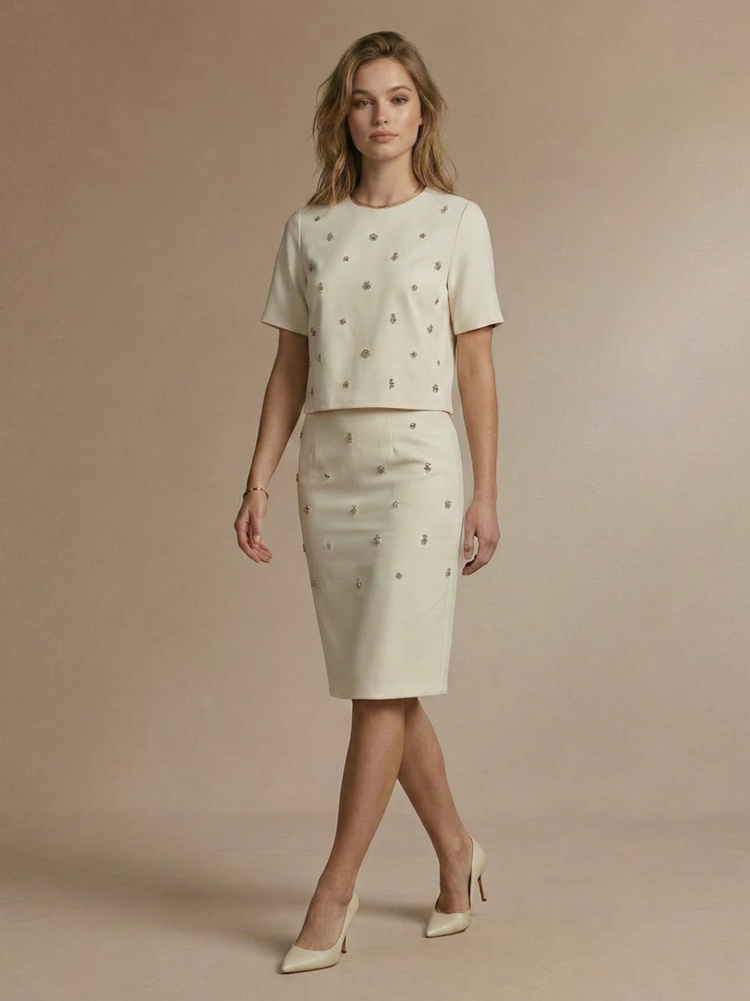 Iconic Women Cream Solid Regular Fit Top