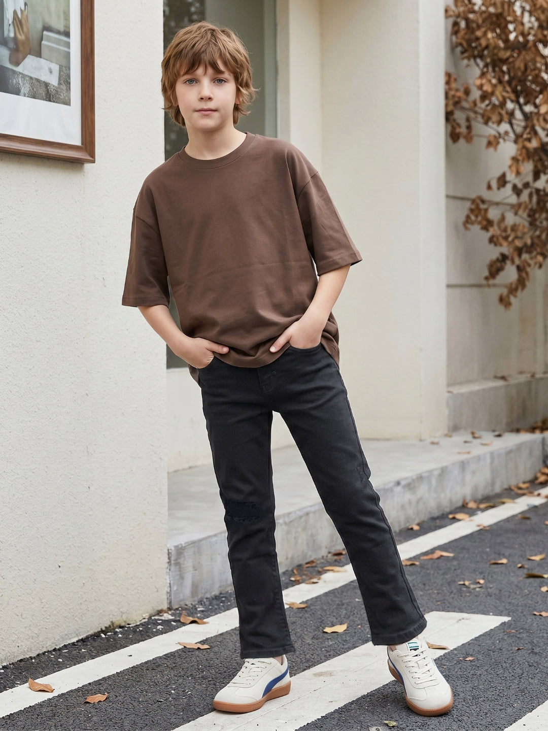 Antony Morato Black Skinny Fit Solid Boys Jeans
