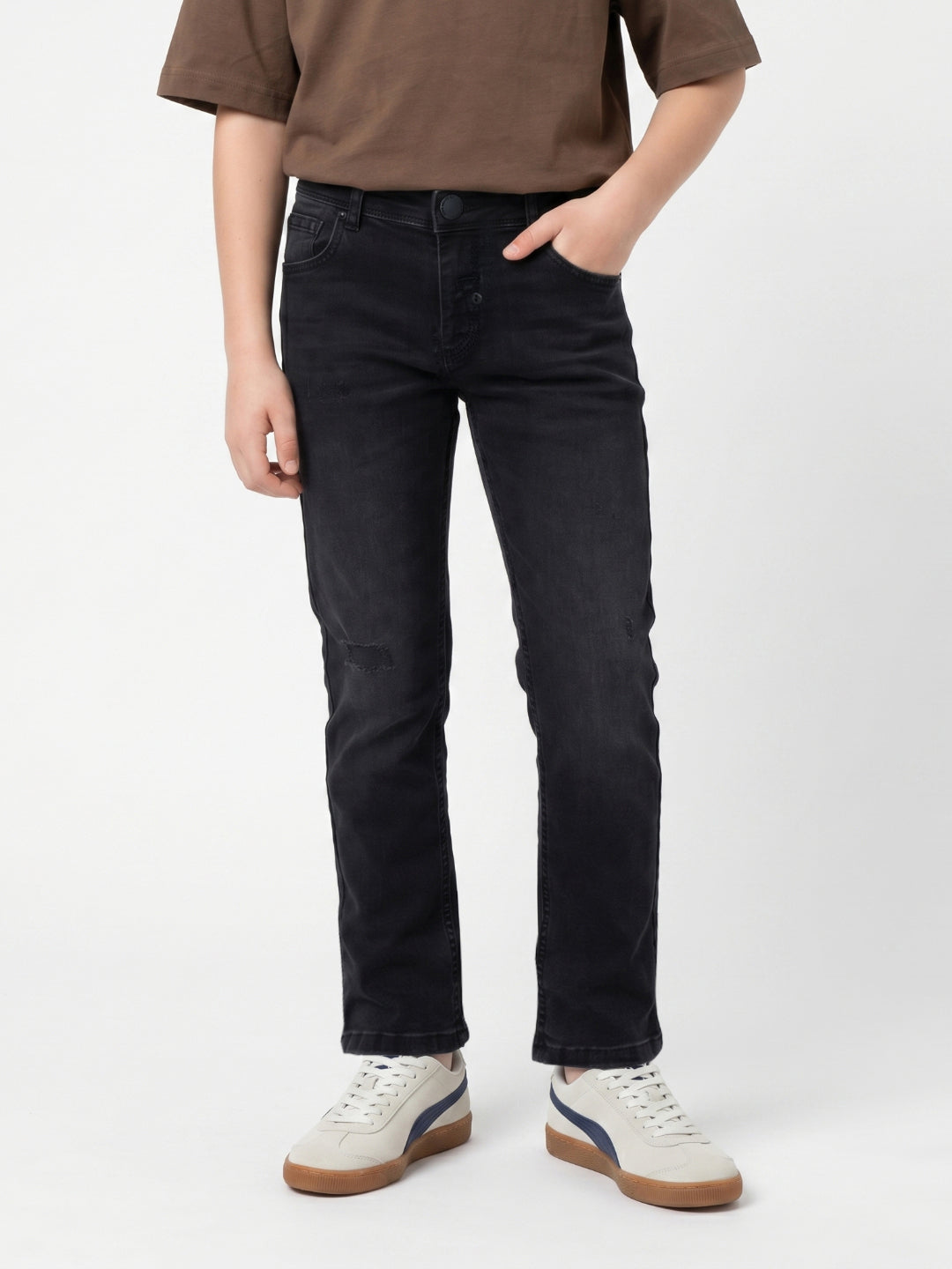 Antony Morato Black Skinny Fit Solid Boys Jeans