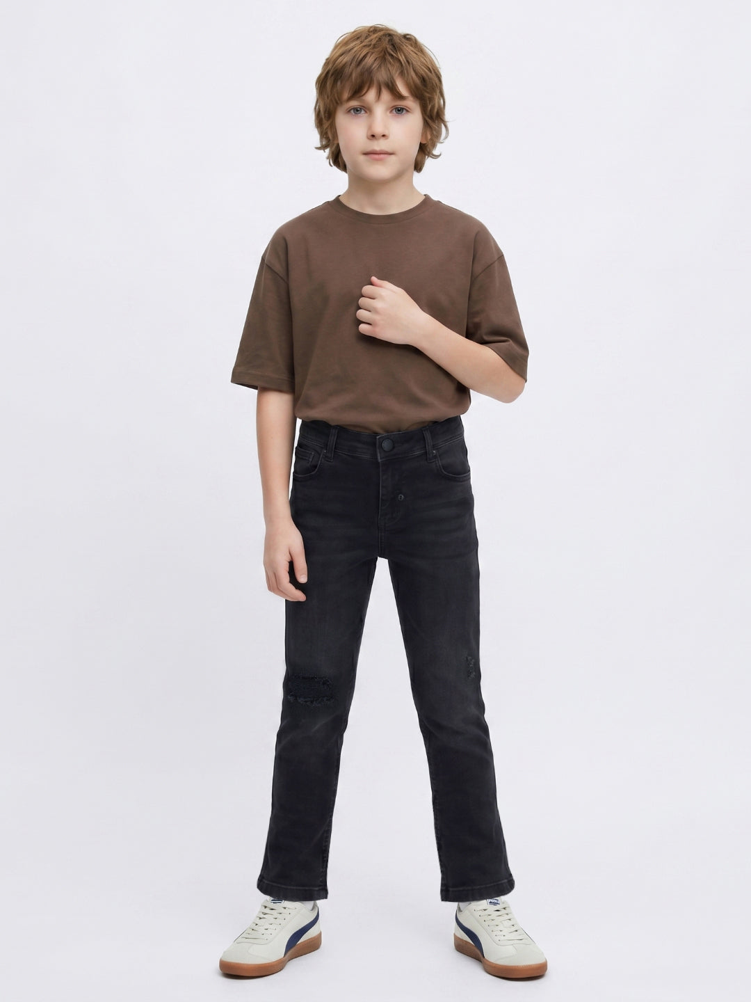 Antony Morato Black Skinny Fit Solid Boys Jeans