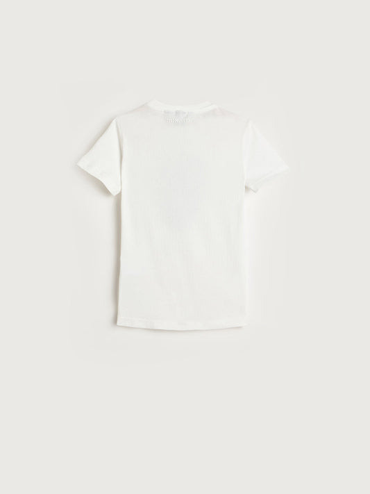 Antony Morato Boys Cream Graphic Print T Shirt