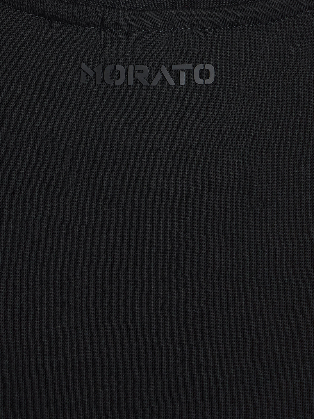 Antony Morato Boys Black Embroidered Round Neck T-Shirt