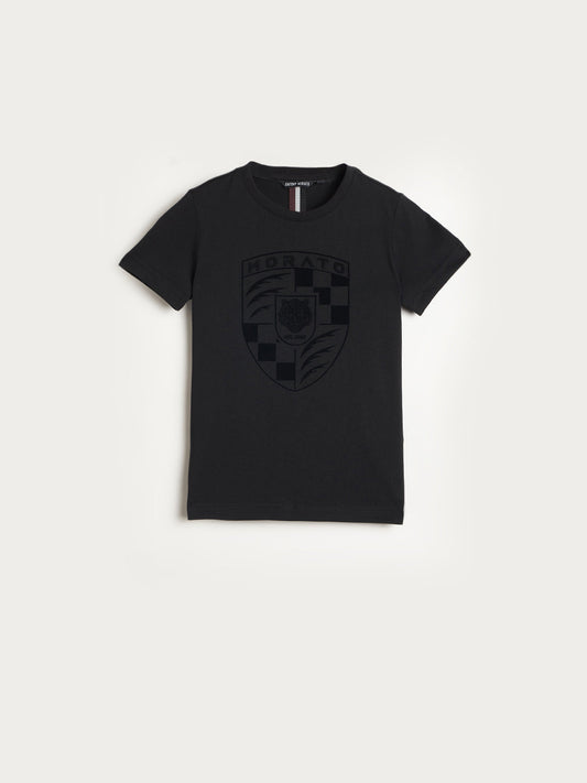 Antony Morato Boys Black Graphic Print Regular Fit Pure Cotton T-Shirt