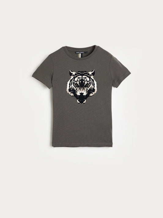 Antony Morato Boys Grey Graphic Print Regular Fit Pure Cotton T-Shirt