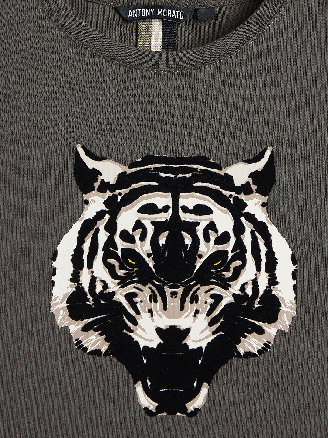 Antony Morato Boys Grey Embroidered Round Neck T-Shirt