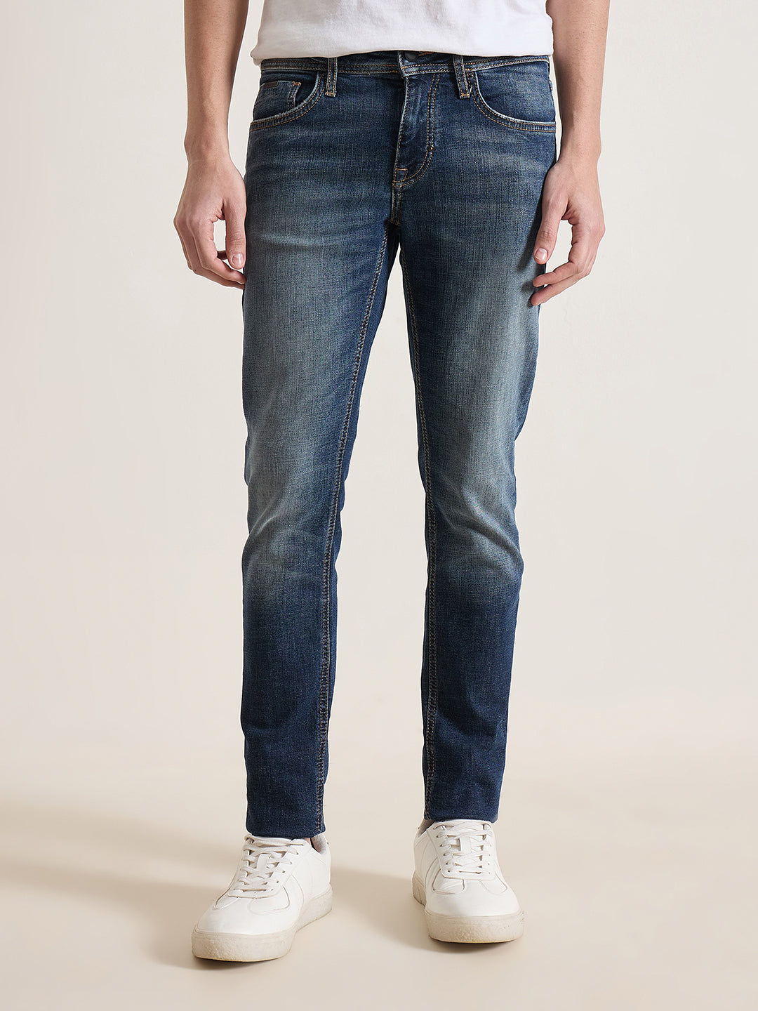 Antony Morato Men Blue Solid Slim Fit Jeans