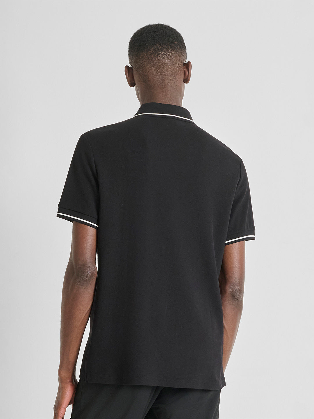 ANTONY MORATO Men Black Piquet Cotton Polo T-Shirt