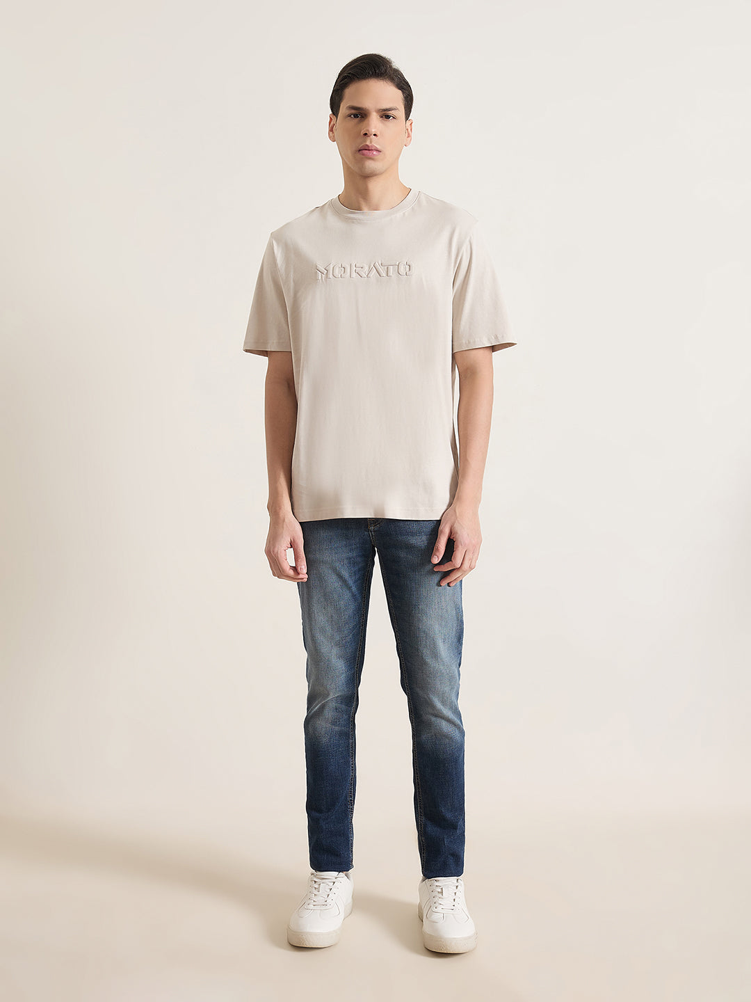 Antony Morato Men White Solid T-Shirt